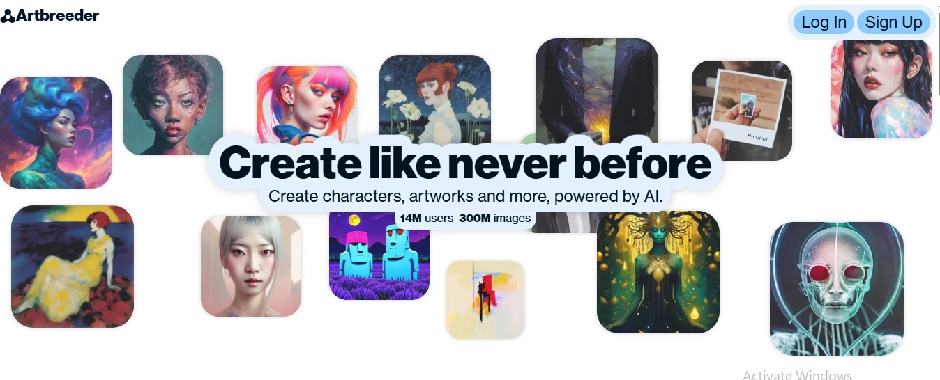 Screenshot of Artbreeder