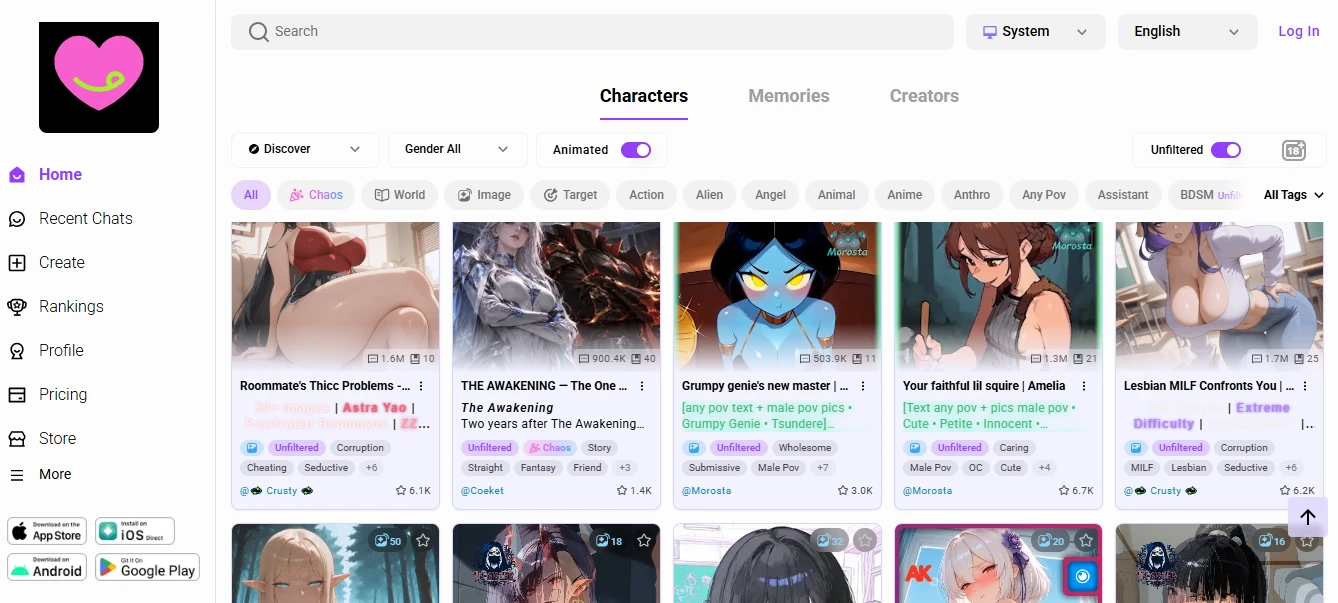 Screenshot of CrushOn AI