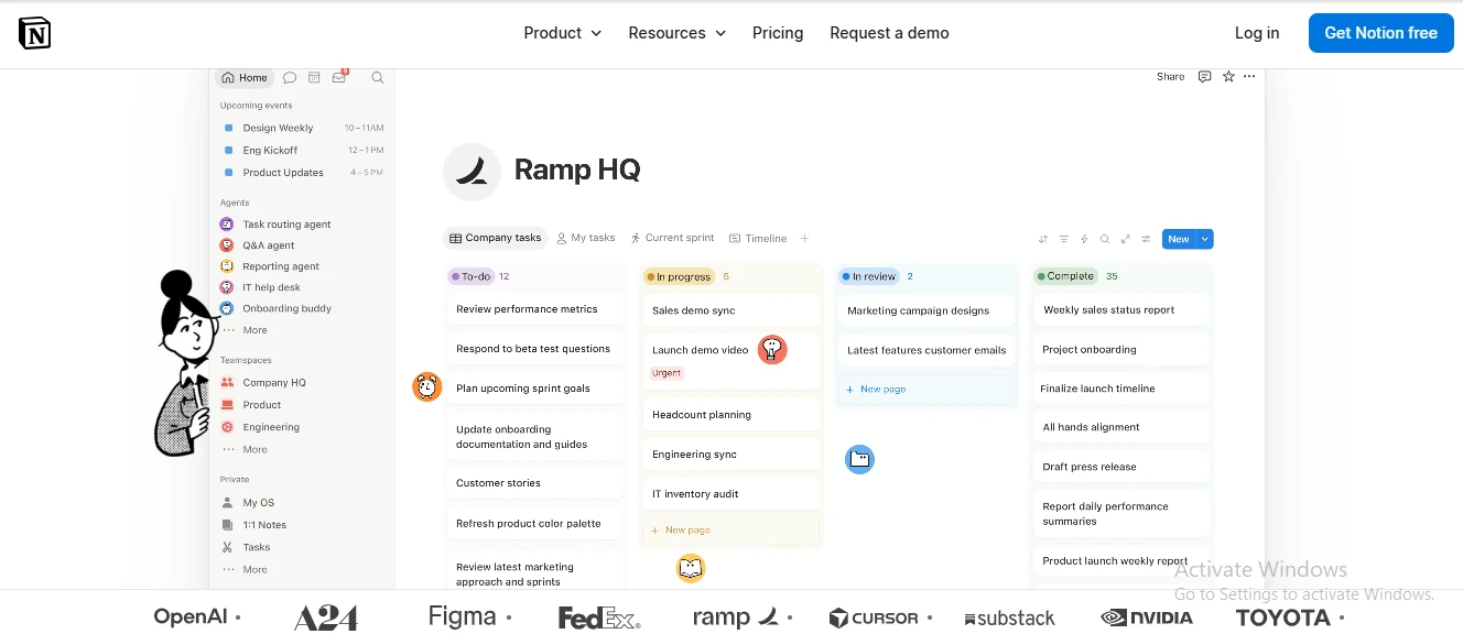 Screenshot of Notion AI