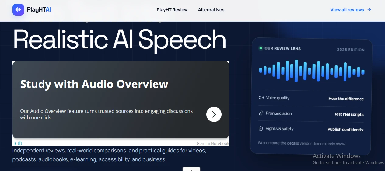 Screenshot of PlayHT