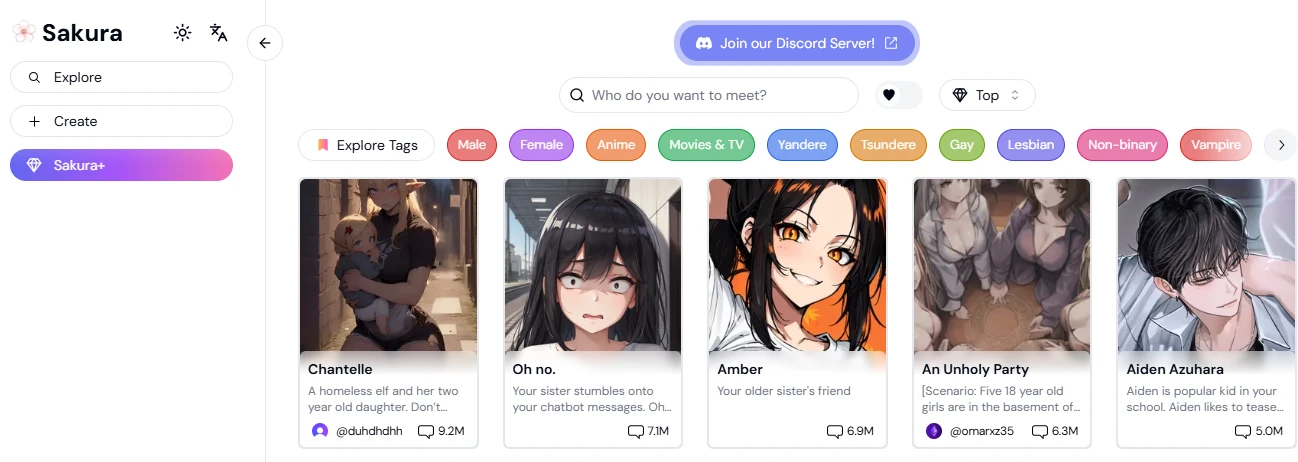 Screenshot of Sakura AI